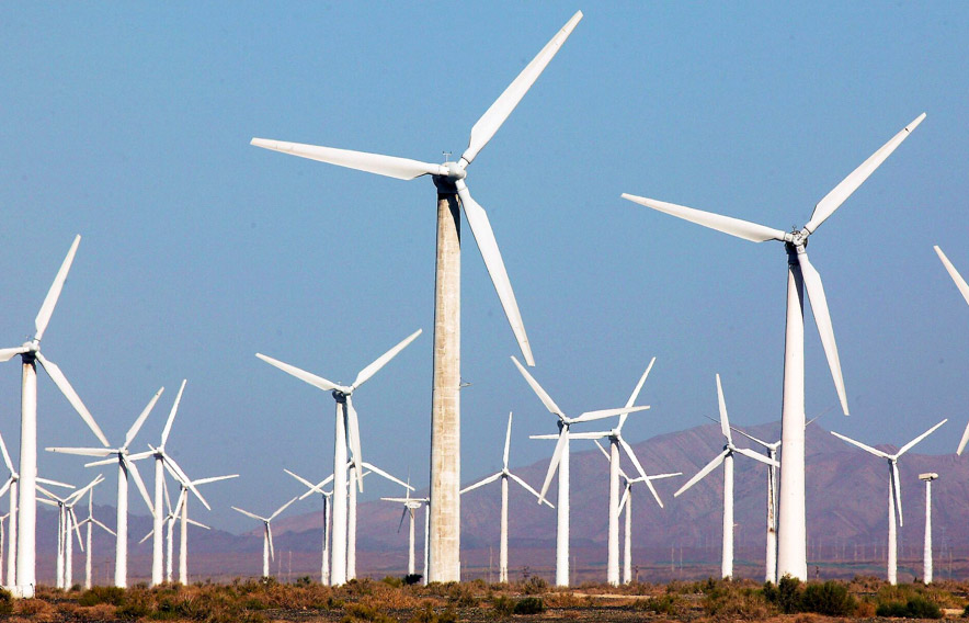 Wind turbines during daytime